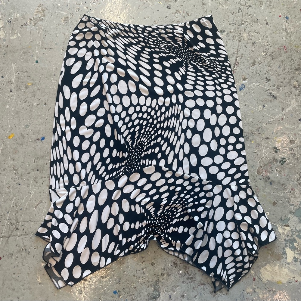 Vintage Y2K Psychedelic Geometric Pop Print Scarf Hem Skirt – Size L